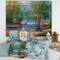 Designart - Green Trees By The Riverside - Traditional Print on Natural Pine Wood